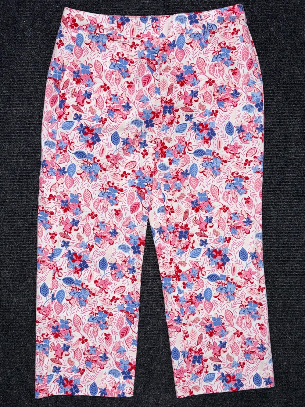Talbots NWOT Floral Cropped Pants Women’s Sz 10 Mid Rise Stretch Office